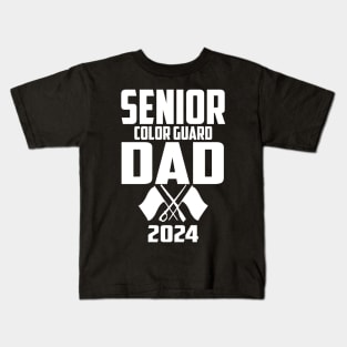 2024 Senior Color Guard dad Class of 2024 Marching Band Flag Kids T-Shirt
